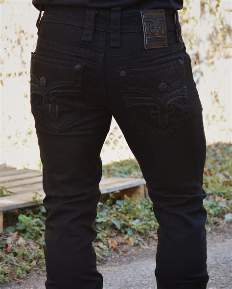 rock revival jeans black|Black Rock Revival Jeans for Men